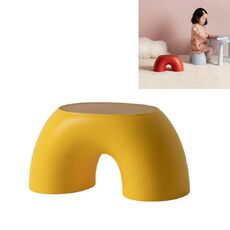 Sgabello rotondo semplice per bambini piccoli panca circolare per sgabello per scarpe (giallo)
