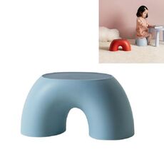 Sgabello rotondo semplice per bambini piccoli panca circolare per sgabello per scarpe (blu)