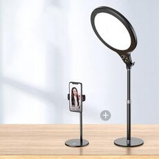 10 pollici 26 cm Live Broadcast Photography Desktop Beauty Fill Light Staffa, Stile: versione media + staffa (nero)