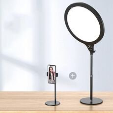 14,2 pollici 36 cm Live Broadcast Photography Desktop Beauty Fill Light Bracket, Style: Large Version + Bracket (Black)