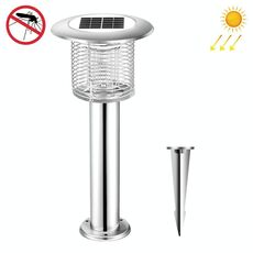 Lampada per zanzare impermeabile solare da esterno repellente per zanzare, colore: argento TM03