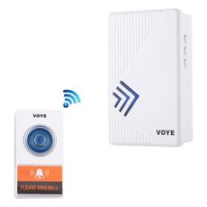 VOYE V022A Campanello wireless con telecomando per musica domestica con 38 suoni di polifonia (bianco)