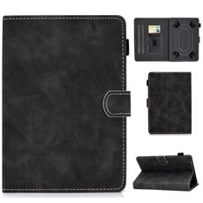 Per tablet PC da 8 pollici Custodia universale in pelle con struttura in pelle bovina a vibrazione orizzontale con supporto e slot per schede e slot per penna (grigio)