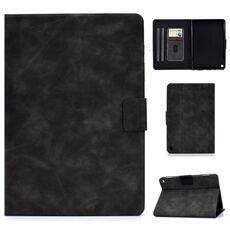 Per Kindle Fire HD8 (2020) Custodia in pelle a vibrazione orizzontale con struttura in pelle bovina con supporto e slot per schede e funzione di sospensione / sveglia (grigio)