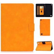 Per Kindle Fire 7 2015/2017/2019 Custodia in pelle a vibrazione orizzontale con struttura in pelle bovina con supporto e slot per schede e funzione sleep / wake-up (cachi)