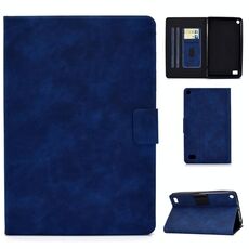 Per Kindle Fire 7 2015/2017/2019 Custodia in pelle a vibrazione orizzontale con struttura in pelle bovina con supporto e slot per schede e funzione sleep / Wake-up (blu)