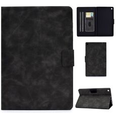 Per Kindle Fire HD8 2016/2017 Custodia in pelle a vibrazione orizzontale con struttura in pelle bovina con supporto e slot per schede e funzione sleep / Wake-up (grigio)