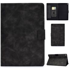 Per Kindle Fire HD10 2015/2017 Custodia in pelle a vibrazione orizzontale con struttura in pelle bovina con supporto e slot per schede (grigio)