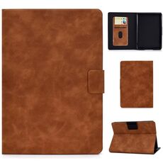 Per Kindle Paperwhite 4/3/2/1 Custodia in pelle con struttura in pelle bovina a ribaltamento orizzontale con supporto e slot per schede e funzione sleep / wake-up (marrone)