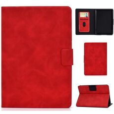 Per Kindle Paperwhite 4/3/2/1 Custodia in pelle di vacchetta con struttura a ribaltamento orizzontale con supporto e slot per schede e funzione di sospensione / sveglia (rossa)