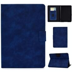 Per Kindle Paperwhite 4/3/2/1 Custodia in pelle di vacchetta con struttura orizzontale a ribaltamento con supporto e slot per schede e funzione di sospensione / sveglia (blu)