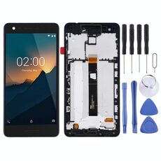 Schermo LCD TFT per Nokia 2.1 Digitizer Assemblaggio completo con cornice (nero)
