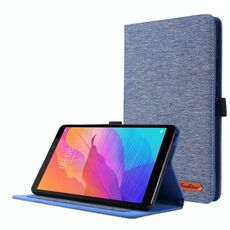Per Huawei Matepad T 8 orizzontale Flip TPU + Cassa protettiva in pelle PU con slot e supporto per carte (blu scuro)