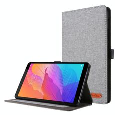 Per Huawei Matepad T 8 orizzontale Flip TPU + Cassa protettiva in pelle PU in tessuto con slot e supporto per carte (grigio)