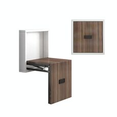 Semplice sgabello per scarpe invisibile in legno pieghevole a parete per casa poggiapiedi (armadio bianco caldo + pannello in legno di noce)