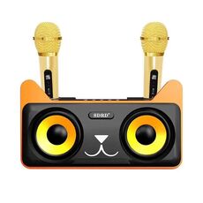 SDRD SD-305 Famiglia 2 in 1 KTV Microfono live wireless portatile doppio + altoparlante Bluetooth (nero)