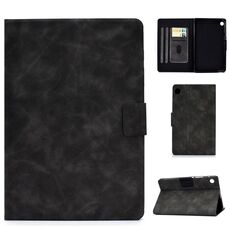 Per Huawei MatePad T8 Custodia in pelle a vibrazione orizzontale con struttura in pelle bovina con supporto, slot per schede e funzione di sospensione / sveglia (grigio)