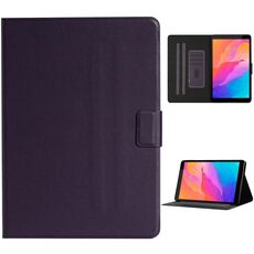 Per Huawei MediaPad T8 Custodia in pelle a vibrazione orizzontale tinta unita con slot per schede e supporto (viola)