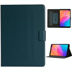 Per Huawei MediaPad T8 Custodia in pelle a vibrazione orizzontale tinta unita con slot per schede e supporto (verde scuro)