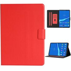 Per Lenovo Tab M10 Plus Custodia in pelle a ribaltamento orizzontale in tinta unita con slot per schede e supporto e funzione di sospensione / sveglia (rosso)