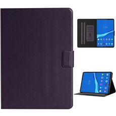 Per Lenovo Tab M10 Plus Custodia in pelle a vibrazione orizzontale in tinta unita con slot per schede e supporto e funzione di sospensione / sveglia (viola)