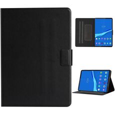 Per Lenovo Tab M10 Plus Custodia in pelle con apertura orizzontale in tinta unita con slot per schede e supporto e funzione di sospensione / sveglia (nero)