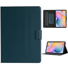 Per Samsung Galaxy Tab A 10.1 2019 T510 / T515 Custodia in pelle a vibrazione orizzontale tinta unita con slot per schede e supporto (verde scuro)