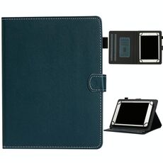 Per custodia in pelle a vibrazione orizzontale universale in tinta unita da 7 pollici con slot per schede e supporto e slot per penna (verde scuro)