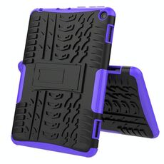 Per Amazon Fire HD 8 (2020) Custodia protettiva antiurto per pneumatici in TPU + PC con supporto (viola)