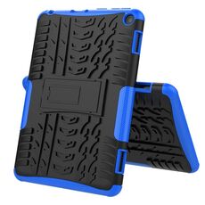 Per Amazon Fire HD 8 (2020) Custodia protettiva antiurto per pneumatici in TPU + PC con supporto (blu)