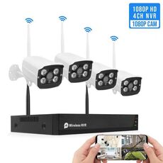 QS200-4 Set di telecamere wireless per videoregistratore di rete HD 2.0MP 1080P HD