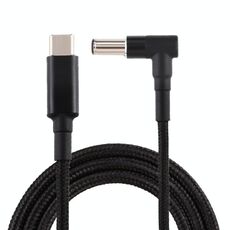 Cavo di ricarica da gomito PD 100W 6,0 x 1,4 mm a USB-C / Type-C in nylon intrecciato, lunghezza cavo: 1,7 m