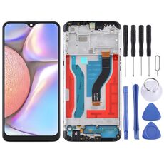 Schermo LCD OEM per Samsung Galaxy A10s Digitizer Assemblaggio completo con cornice (nero)