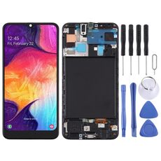 Schermo LCD TFT per Samsung Galaxy A50 Digitizer Assemblaggio completo con cornice (non supporta l'identificazione delle impronte digitali) (nero)
