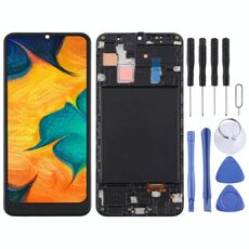Schermo LCD TFT per Samsung Galaxy A30 Digitizer Assemblaggio completo con cornice (nero)