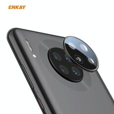 Per HUAWEI Mate 30 Pro Hat-Prince ENKAY Pellicola per obiettivo per fotocamera posteriore Lega di alluminio + Protezione per copertura totale in PMMA (nero)