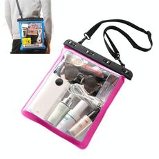 Borsa impermeabile trasparente per esterni multiuso a spalla singola da 2 pezzi per piccoli oggetti per telefoni cellulari (rosa rossa)
