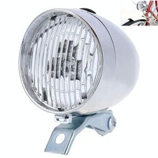 2 PCS 3 LED Retro faro per bicicletta Spia di sicurezza per guida notturna (argento)