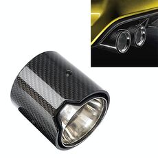 Tubo di scarico MP modificato per auto Gola corta in fibra di carbonio da 90 mm lucida per BMW Serie 3, diametro ingresso aria: 63 mm
