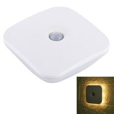 CL053 LED Luce sensore corpo umano quadrato, Stile: modelli a batteria (bianco caldo)