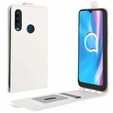 Per Alcatel 1SE 2020 R64 Custodia protettiva in pelle con vibrazione verticale singola trama con slot per schede e cornice per foto (bianca)