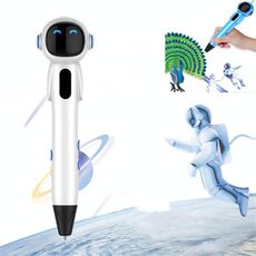 Astronaut 3D Printing Pen Low Temperature Wireless Intelligent Stereo Graffiti Painting Bambini Pennello 3D, Capacità della batteria: 1000 mAH (Bianco)