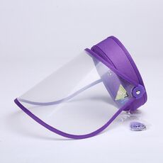 4 PCS Anti-Saliva Splash Anti-Spitting Anti-Fog Anti-Oil Cappuccio protettivo Vuoto Top Hat Mask Visiera rimovibile (Viola)