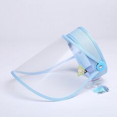 4 PCS Anti-Saliva Splash Anti-Spitting Anti-Fog Anti-Oil Cappuccio protettivo Vuoto Top Hat Mask Visiera rimovibile (Blu)