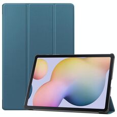 Per Samsung Galaxy Tab S8 + / TAB S8 PLUS / TAB S7 FE / scheda S7 + Custer Texture Smart PU Custodia in pelle PU con funzione Sleep / Wake-up e supporto a 3 volte (verde scuro)