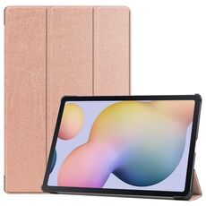 Per Samsung Galaxy Tab S8 + / Tab S8 Plus / Tab S7 FE / TAB S7 + Custer Texture Smart PU Custodia in pelle PU con funzione Sleep / Wake-up e supporto a 3 volte (oro rosa)