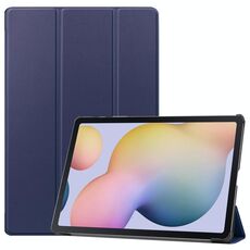 Per Samsung Galaxy Tab S8 + / TAB S8 PLUS / TAB S7 FE / scheda S7 + Custer Texture Smart PU Custodia in pelle PU con funzione Sleep / Wake-up e supporto a 3 volte (blu scuro)