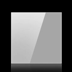 Pannello interruttori rotondo in vetro temperato a LED da 86 mm, vetro rotondo grigio, stile: pannello cieco