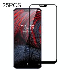 Per Nokia X6 25 PCS Full Glue Pellicola in vetro temperato a schermo intero