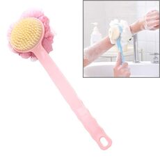 Spazzola per il corpo a sfera da bagno con manico lungo e manico lungo 2 in 1 (rosa)
